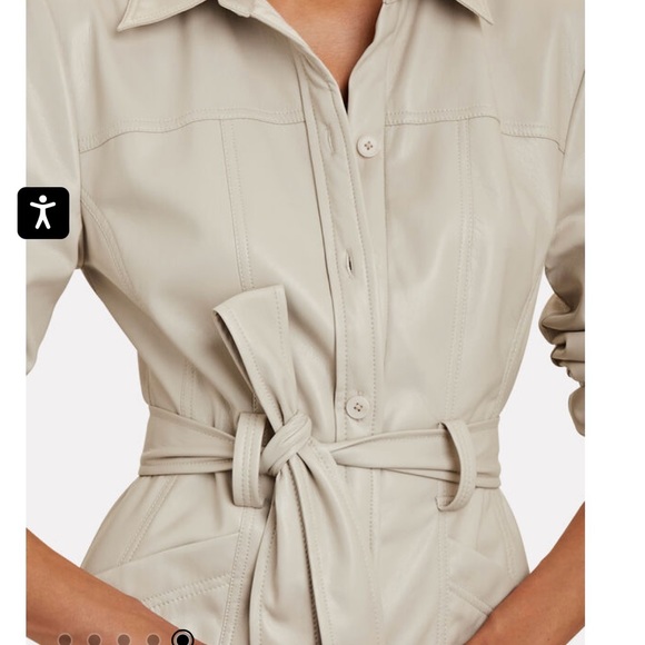 Jonathan Simkhai standard Karlee vegan leather belted waist tie mini dress - Picture 7 of 8